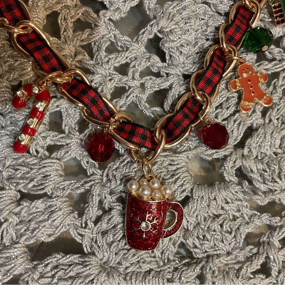 Merry in Plaid Charm Necklace - Picture 6 of 7